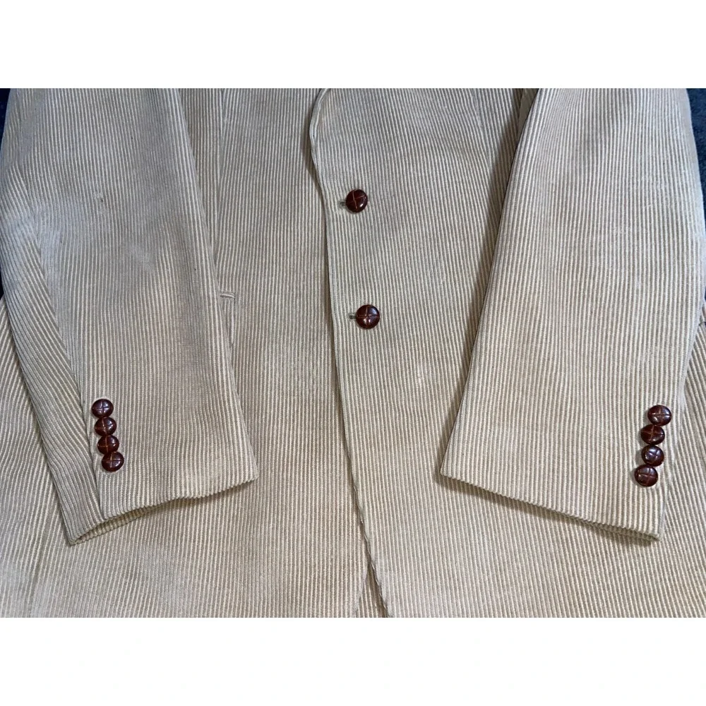Lauren Ralph Lauren Men's Corduroy Coat Blazer Two‎ Button Brown Paisley 42L